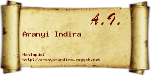 Aranyi Indira névjegykártya